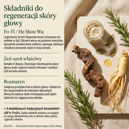 Korejská kostka pro obnovu pokožky hlavy